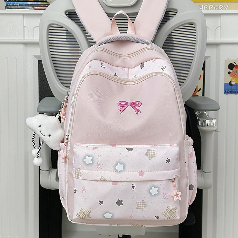 Cute Bunny-Themed Multi-Pocket School Backpack