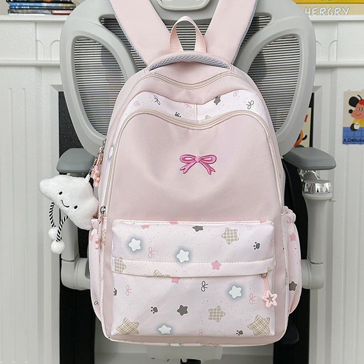 Cute Bunny-Themed Multi-Pocket School Backpack