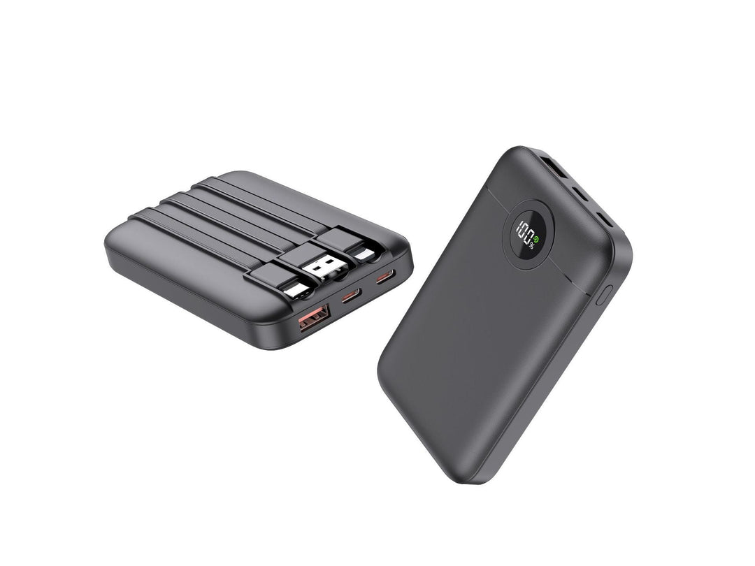 Portable power bank with intelligent cable management and LED charging status display Kalsten