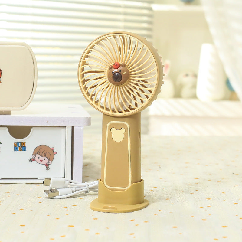 Ladies Portable Handheld Fan with Cute Bear Design Kalsten