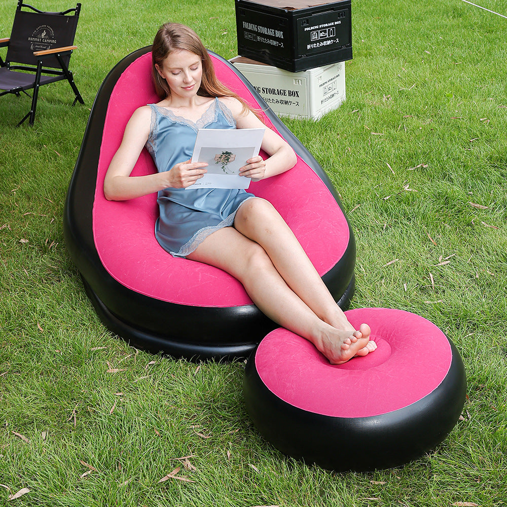 Women Inflatable Relax Lounger with Ergonomic Footrest Kalsten