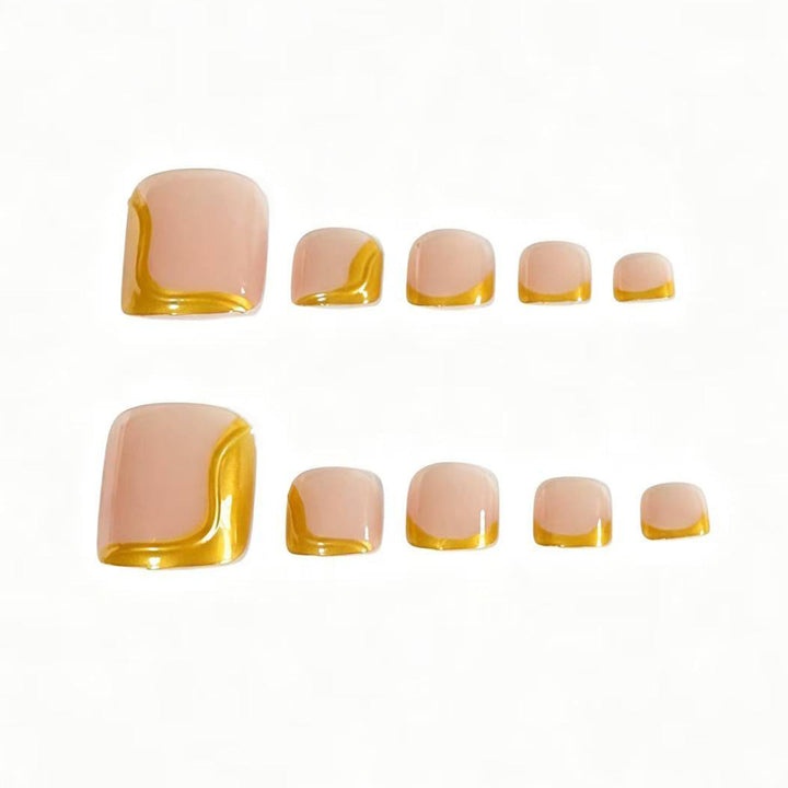 Gold Accent Artistic Nail Tips Kalsten