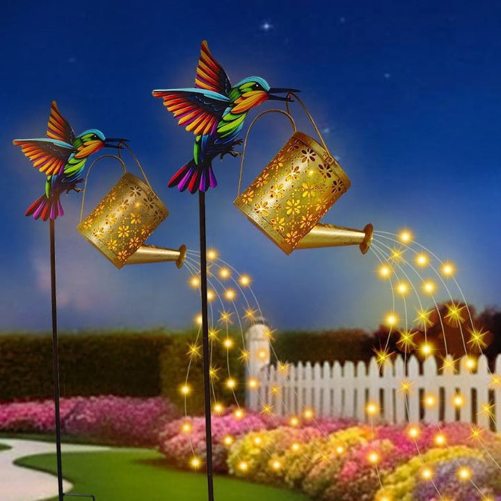 Decorative Hummingbird Solar Garden Stake With Hanging Lantern Kalsten
