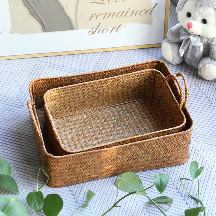 Handcrafted Natural Woven Storage Tray Kalsten