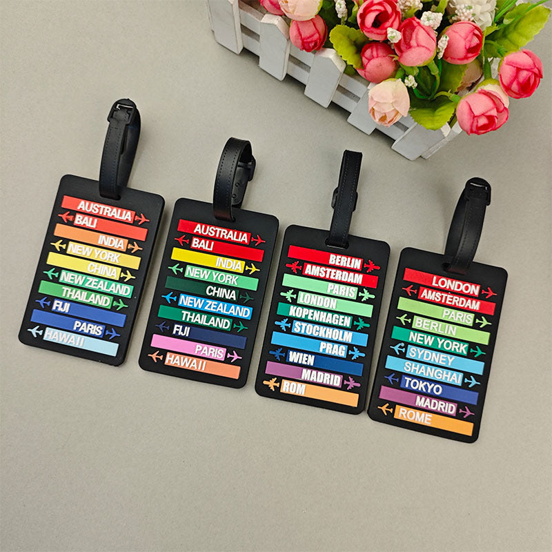 Unisex luggage tag with international travel destinations Kalsten