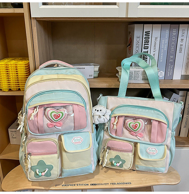 Character-Embellished Multi-Compartment School Backpack