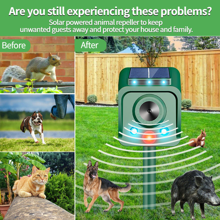 Solar-powered high-frequency animal repellent device Kalsten