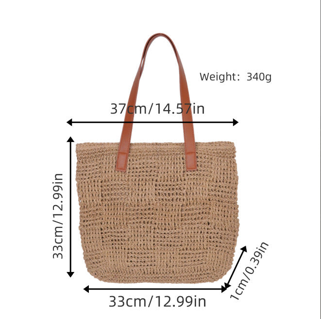 Basket bag with sturdy leather handles Kalsten