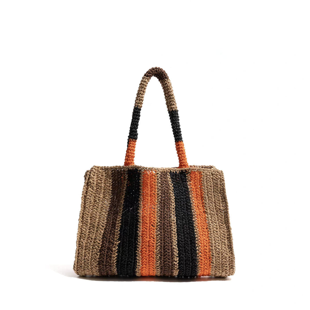 Handwoven shopping bag with modern stripes Kalsten