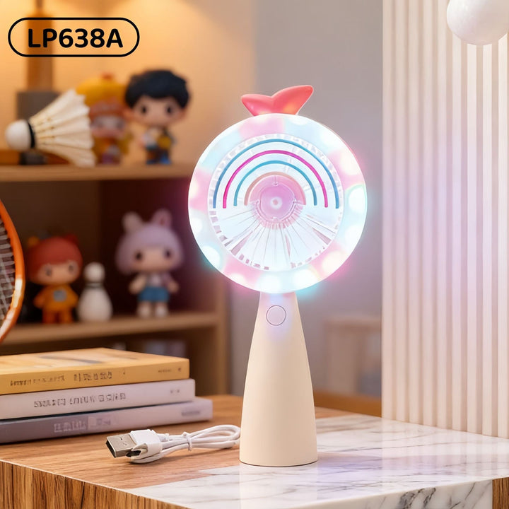Ladies portable handheld fan with LED lighting and flexible design Kalsten
