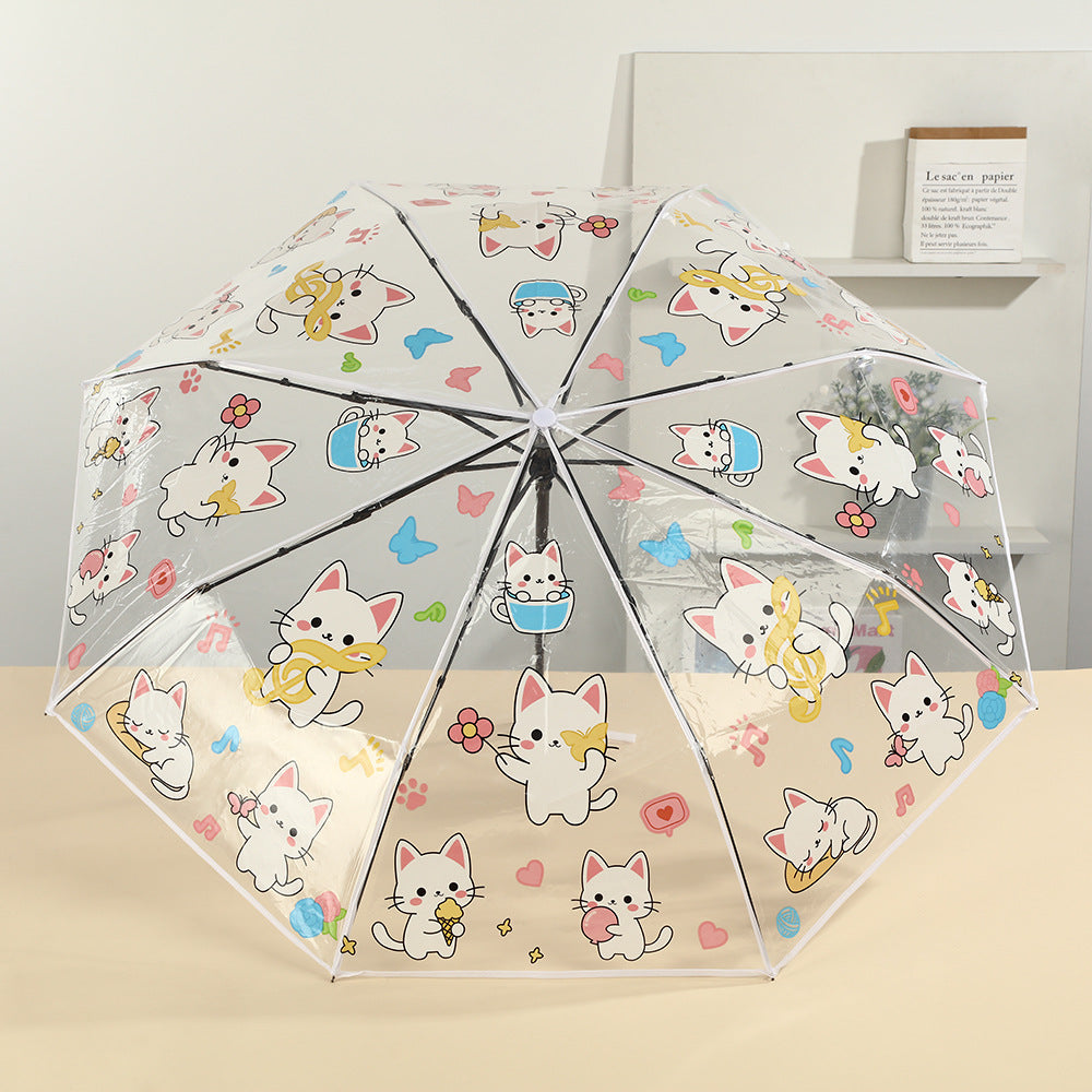 Women's transparent zipper pouch with cute cat designs Kalsten