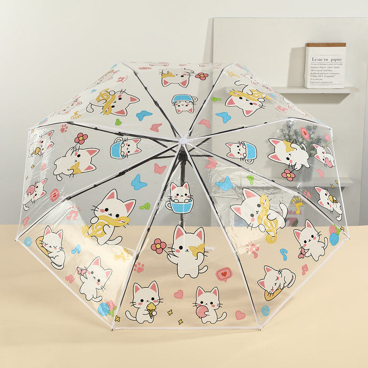 Women's transparent zipper pouch with cute cat designs Kalsten