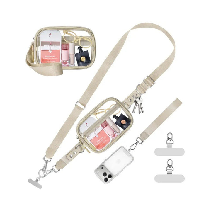 Compact shoulder bag with transparent card pocket Kalsten