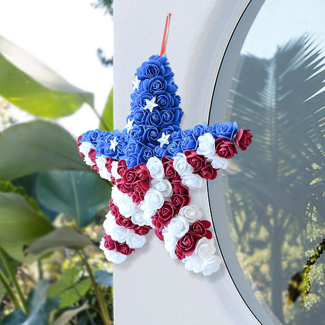 Unisex nan patriotic foam rose wreath with star accents Kalsten