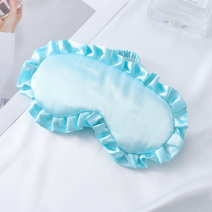 Women's nan satin-gloss eye mask with ergonomic contour, frilled ruffle edge, and gentle padding Kalsten