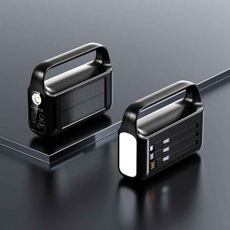 Portable solar power bank with integrated LED display and ergonomic carrying handle Kalsten