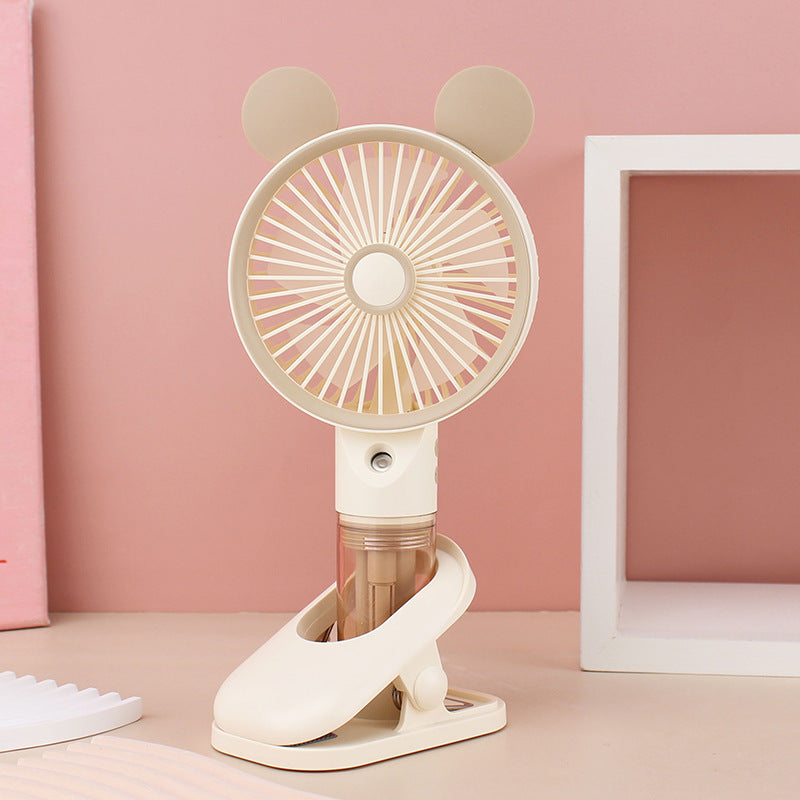 Cooling compact rechargeable clip-on misting handheld fan with detachable water reservoir and adjustable tilt Kalsten