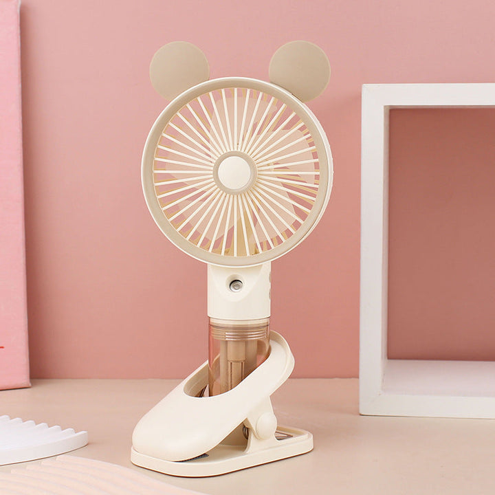 Cooling compact rechargeable clip-on misting handheld fan with detachable water reservoir and adjustable tilt Kalsten