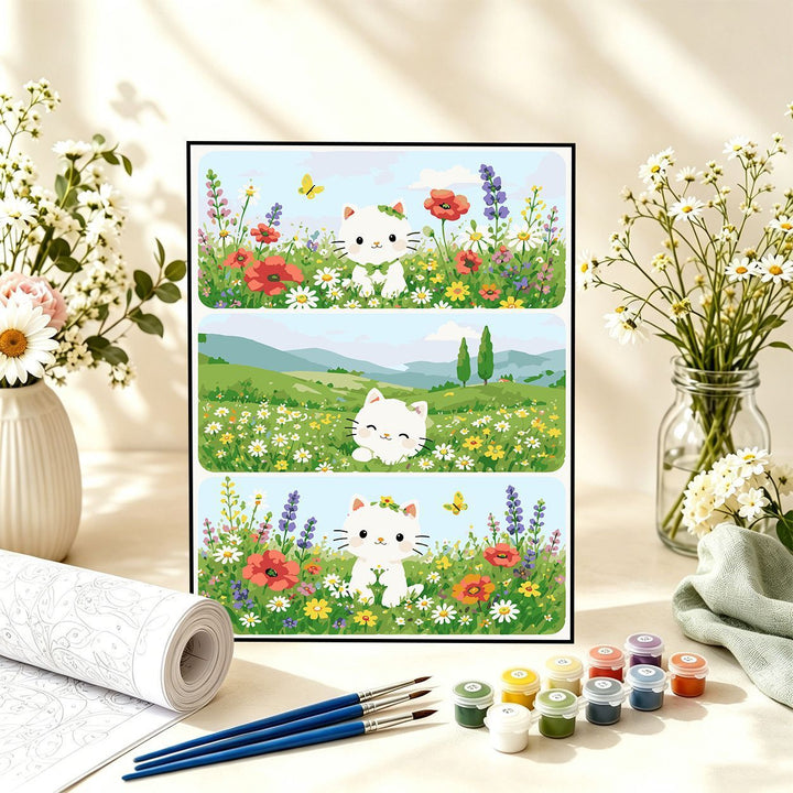 Playful Floral Cat Painting Kit Kalsten