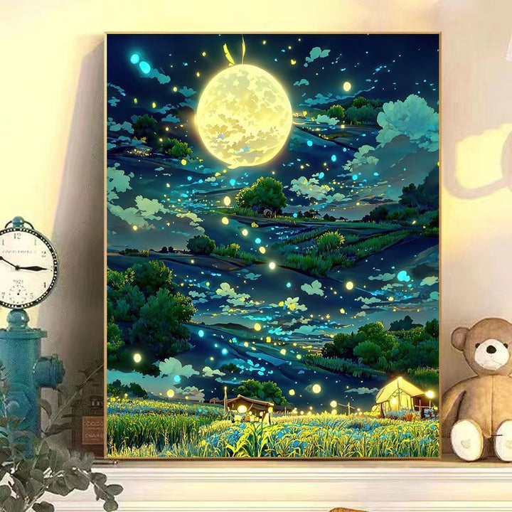 Enchanting Moonlit Landscape Canvas Art Kalsten