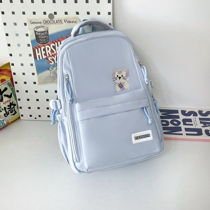 Cute Embroidered Animal-themed School Backpack