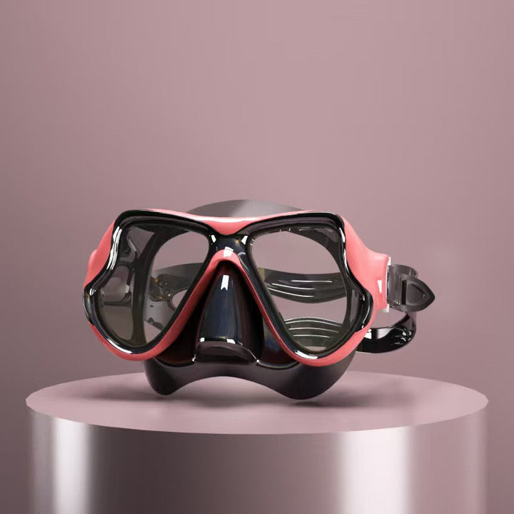 Diving mask with ergonomic design and a flexible snorkel Kalsten
