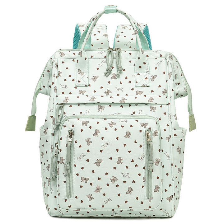 Stylish Heart-Printed Multi-Pocket Backpack kalsten