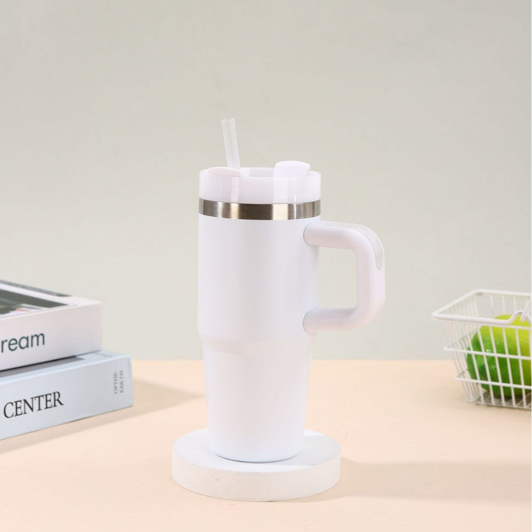 Unisex noble insulated cup with practical straw Kalsten