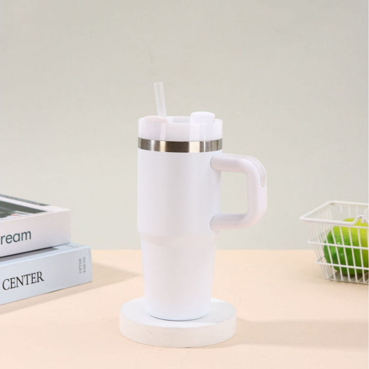 Unisex noble insulated cup with practical straw Kalsten