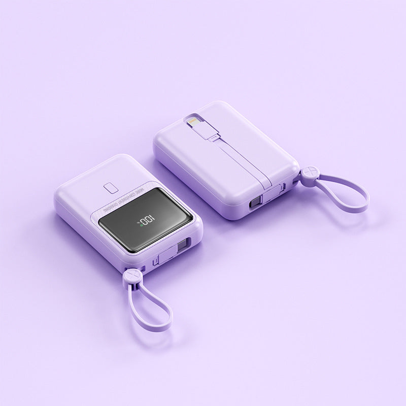Compact power bank with integrated charging cable and digital display Kalsten