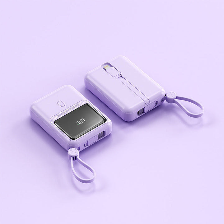 Compact power bank with integrated charging cable and digital display Kalsten