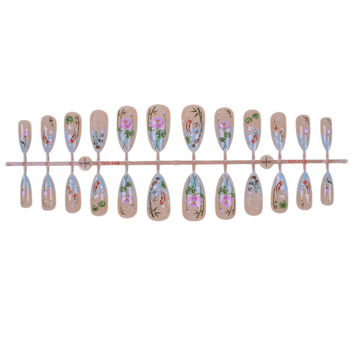 Artistic Floral Press-On Nail Set Kalsten