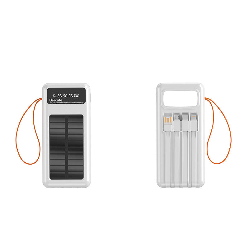 Solar Powerbank with Integrated Charging Cables and Digital Display Kalsten