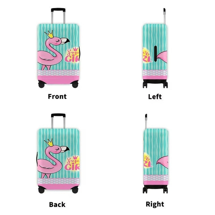 Women's nan elastic suitcase cover with flamingo print, stretch protective cover with zipper and non-slip interior attachment Kalsten