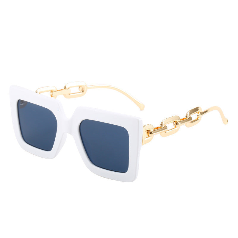 Women's Fashion Square Sunglasses with Chain Decoration Kalsten