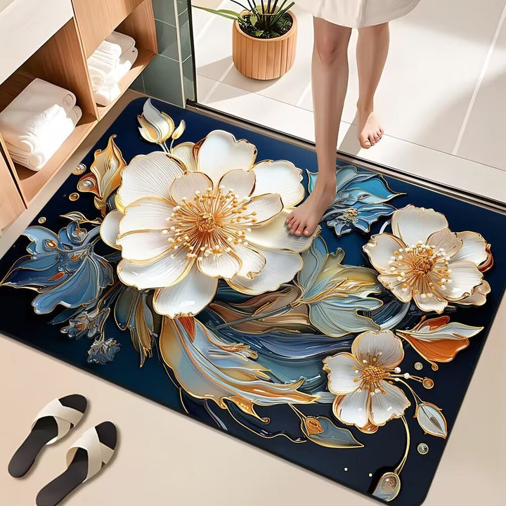 Floral Design Bathroom Mat Kalsten