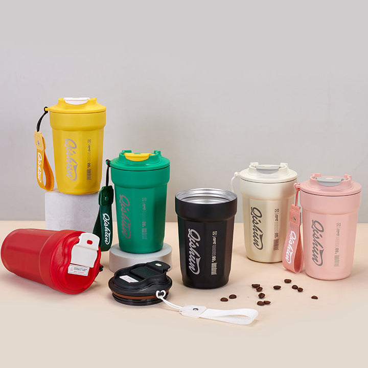 Ladies practical insulated drinking cup with carry strap Kalsten