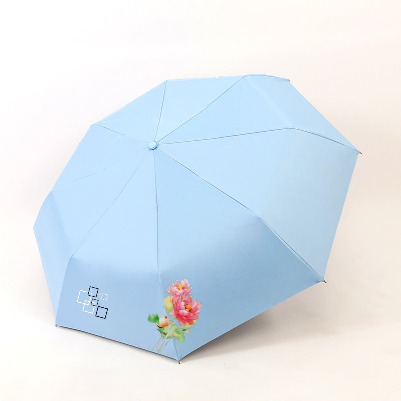Women’s Folding Umbrella with Elegant Floral Design Kalsten