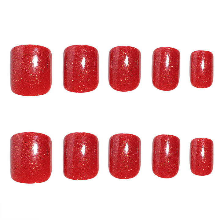 Glittery Press-On Toenail Set Kalsten