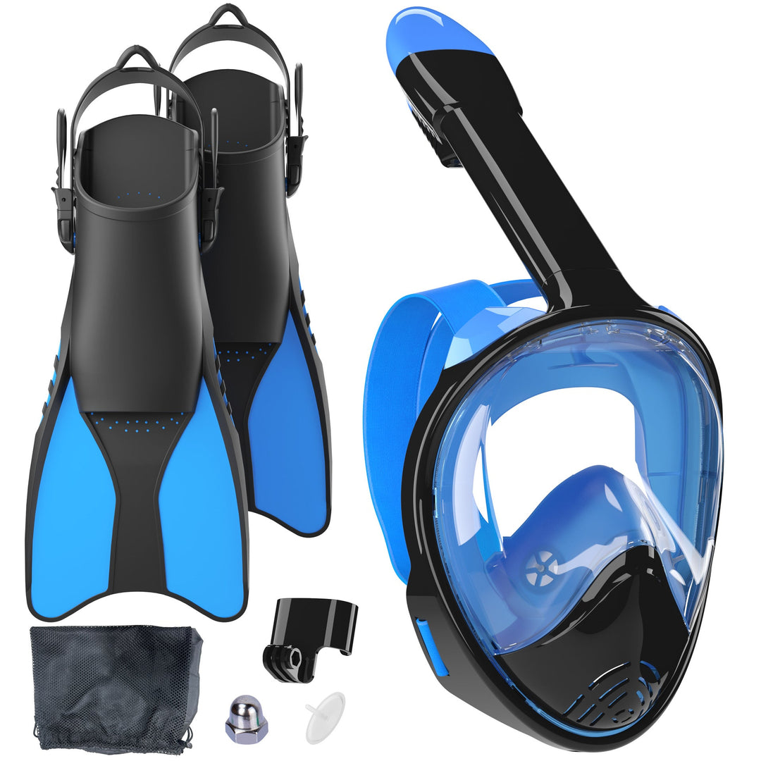 Snorkel set with full face mask and high-quality fins Kalsten