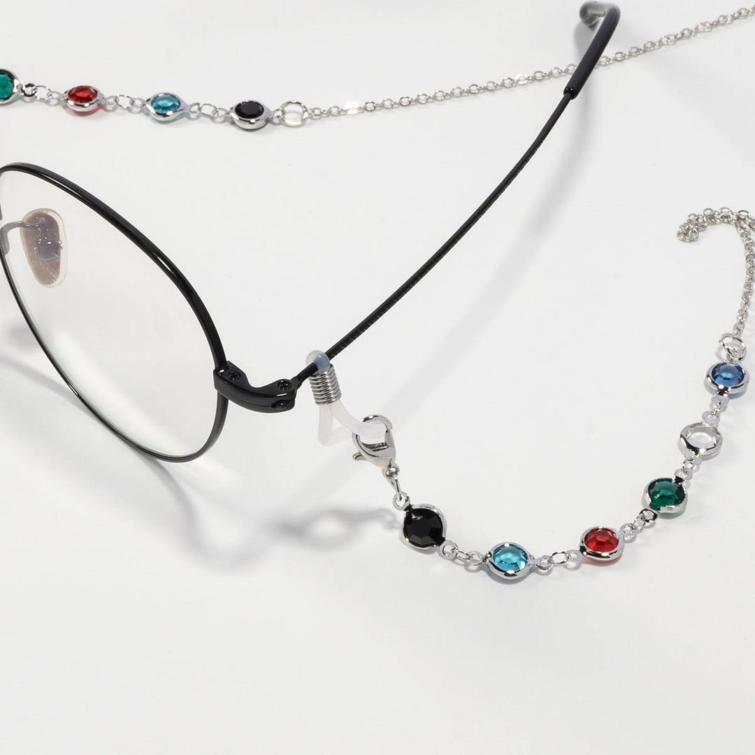 Artistic Crystal-Enhanced Eyewear Chain kalsten