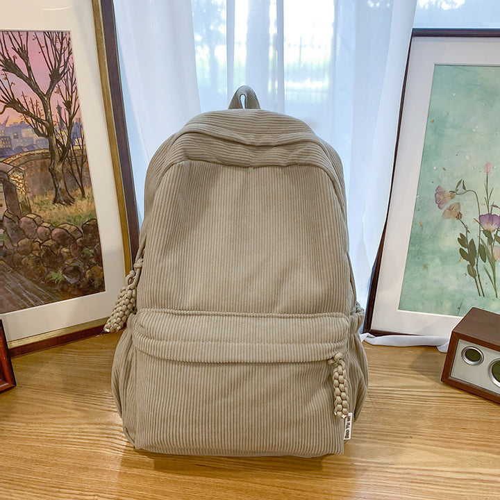 Textured Corduroy Laptop Backpack Kalsten