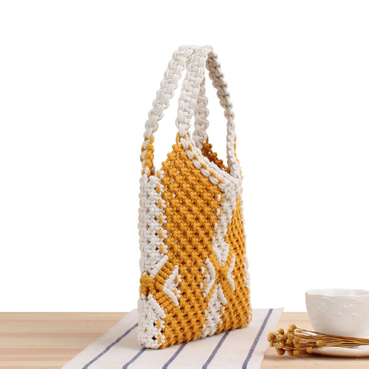 Hand-knotted tote bag in modern style Kalsten