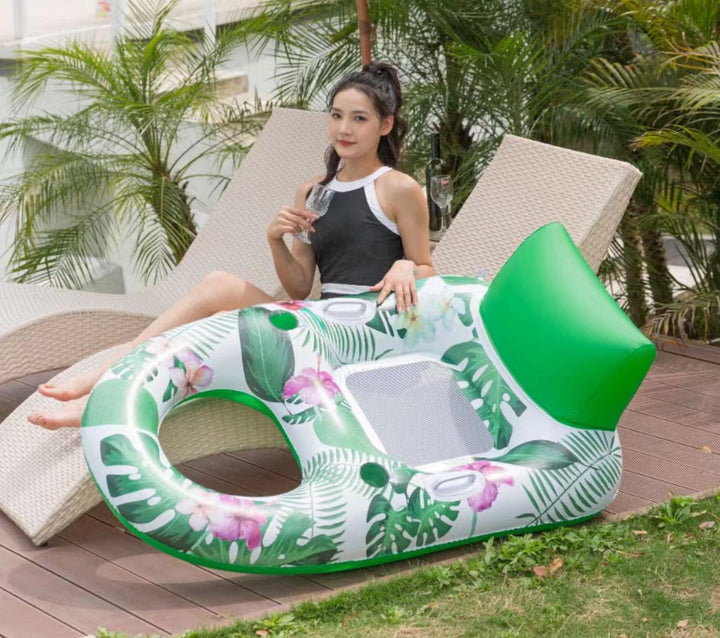 Women's Inflatable Comfort Pool Lounger with View Window Kalsten