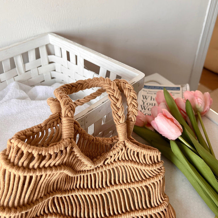 Handmade basket bag with braided design Kalsten