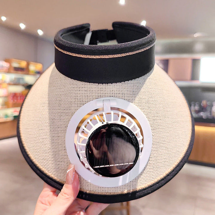 Bbreathable sun hat with two integrated mini fans, wide brim and adjustable chin strap Kalsten