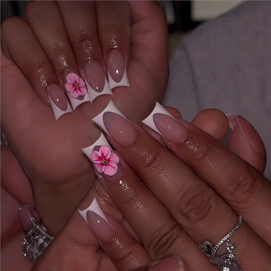 Floral Design Press-On Nails Acalora