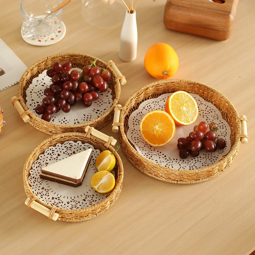 Handwoven Decorative Serving Tray Kalsten