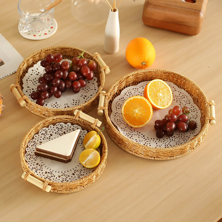 Handwoven Decorative Serving Tray Kalsten