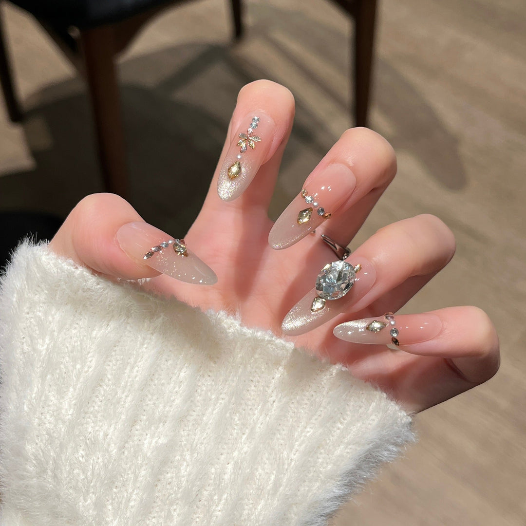 Premium Rhinestone-Embellished Nail Art Extensions Kalsten